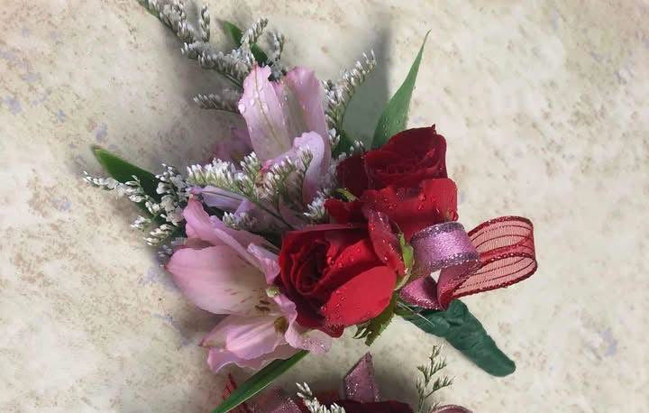 Alstromeria and Spray Rose Boutonniere