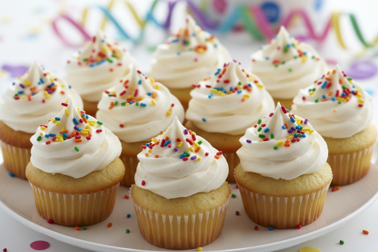 white frosting rainbow sprnkleess