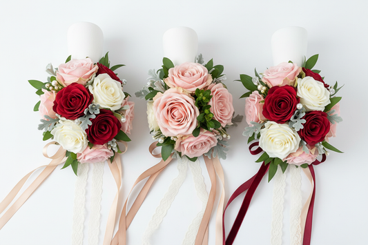 3 large rose wrist corsage