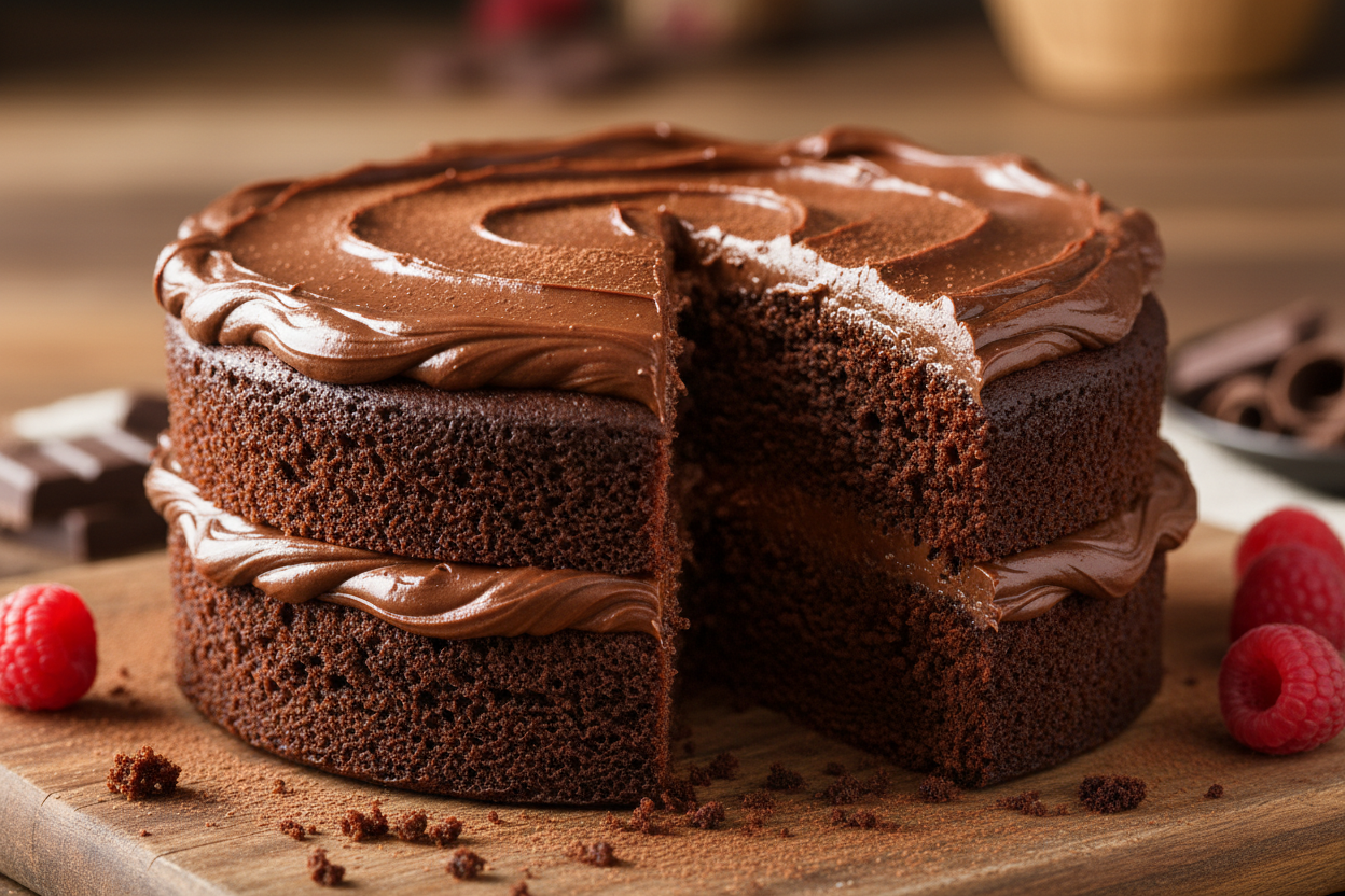 5 inch 2 layers of Moist chocolate cake filled with rich chocolate icing