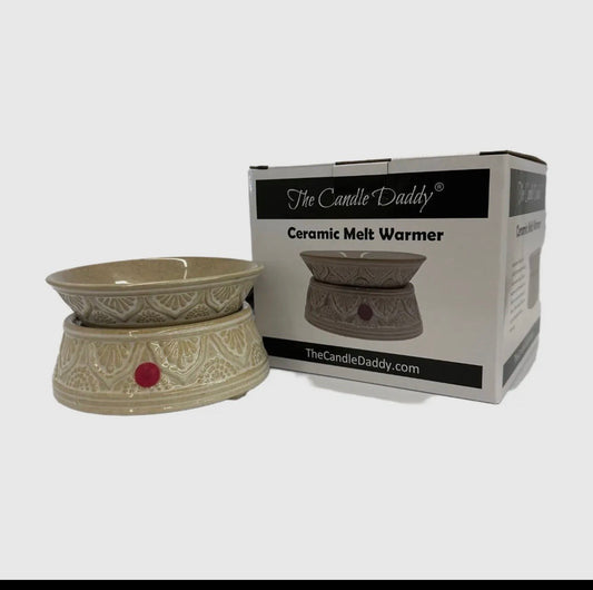 Ceramic wax melt and candle Warmer - cream