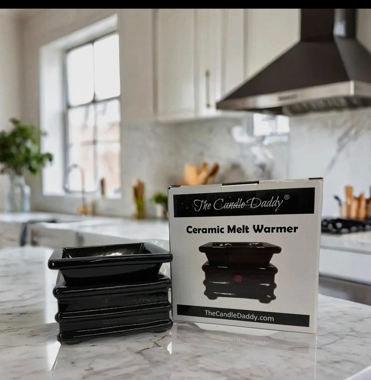 Ceramic wax melt  and candle warmer - black