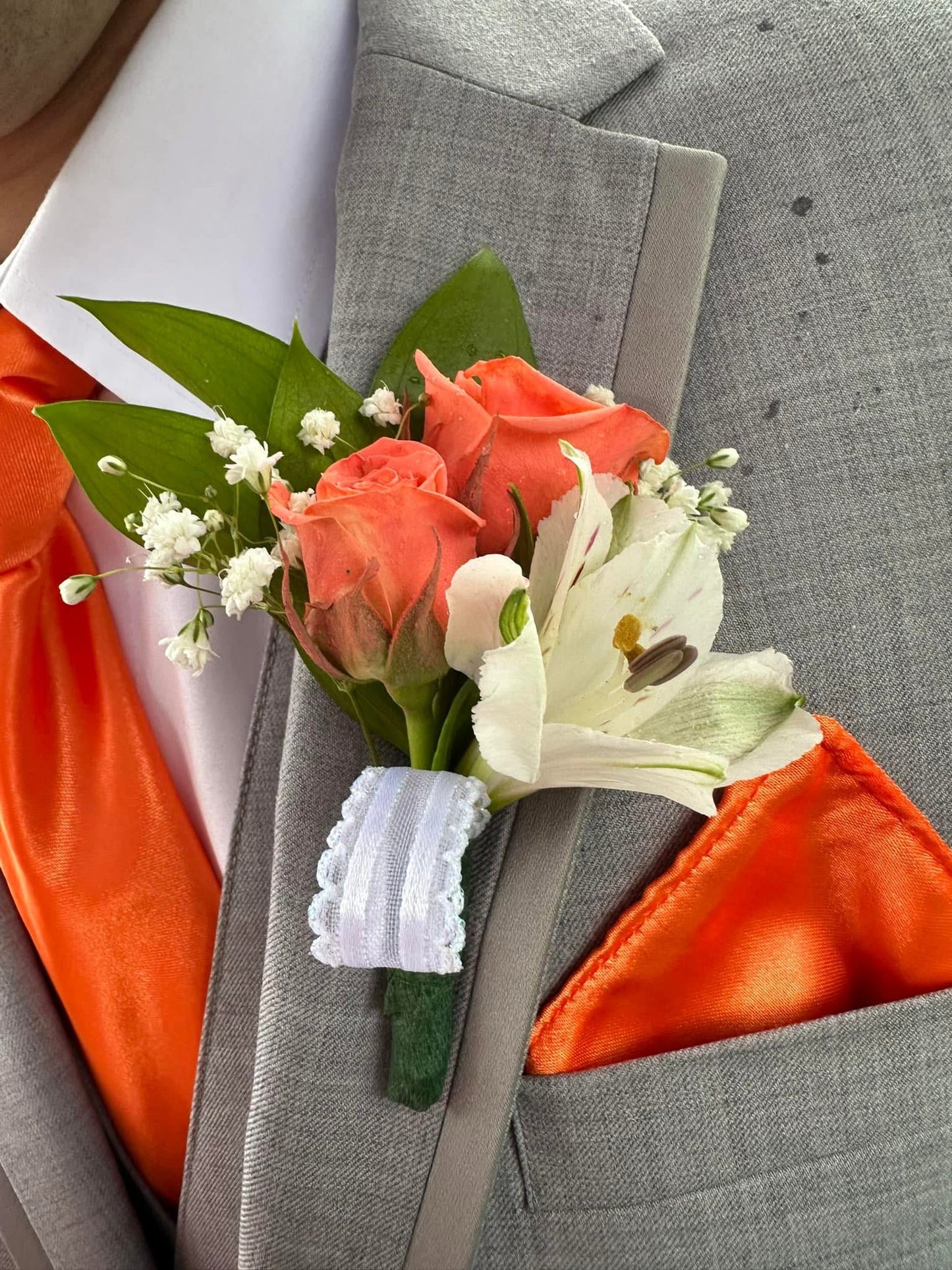Alstromeria  and Spray Rose Boutonniere