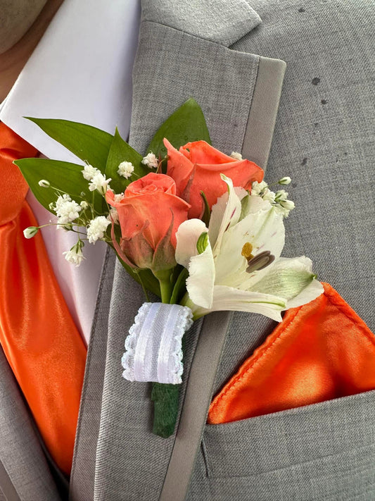 Alstromeria  and Spray Rose Boutonniere