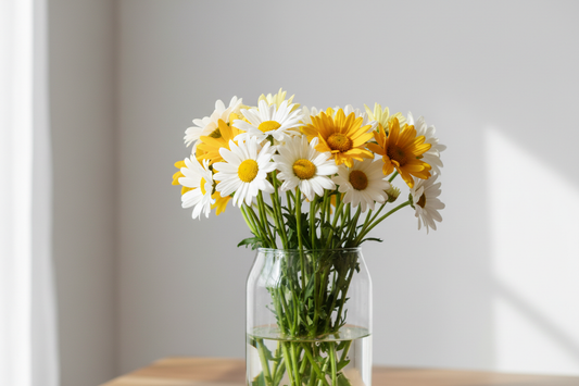 all daisies in vase