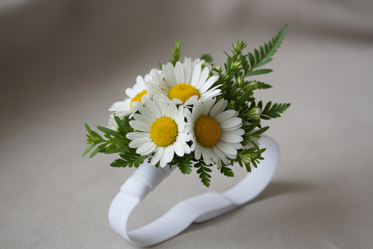 daisy wrist corsage