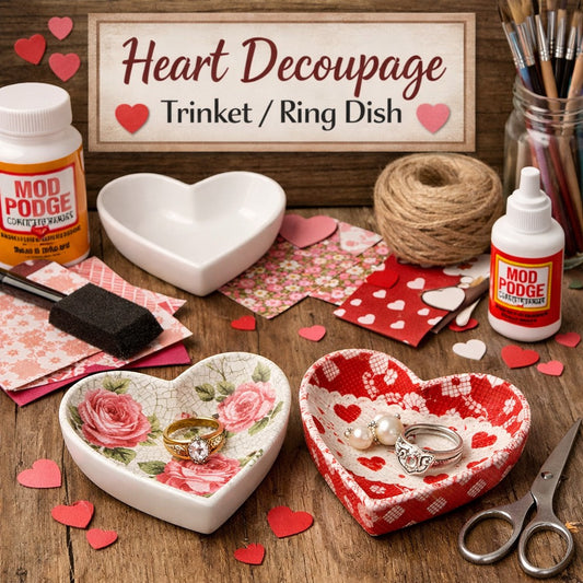 Heart Decoupage Ring Dish Craft Night 2/16/26