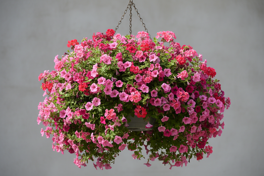 pink hanging basket