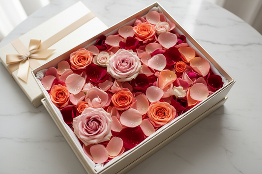 rose pedals in box
